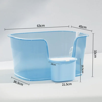 WINK HONEY Extra-Large Anti-splash Cat Litter Box With Trash Bin & Stairway
