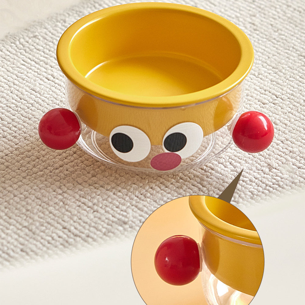 Anti-Tip Ergonomic Food & Water Bowl Set  Ceramic Double Cat Bowl - Yellow Big Eye