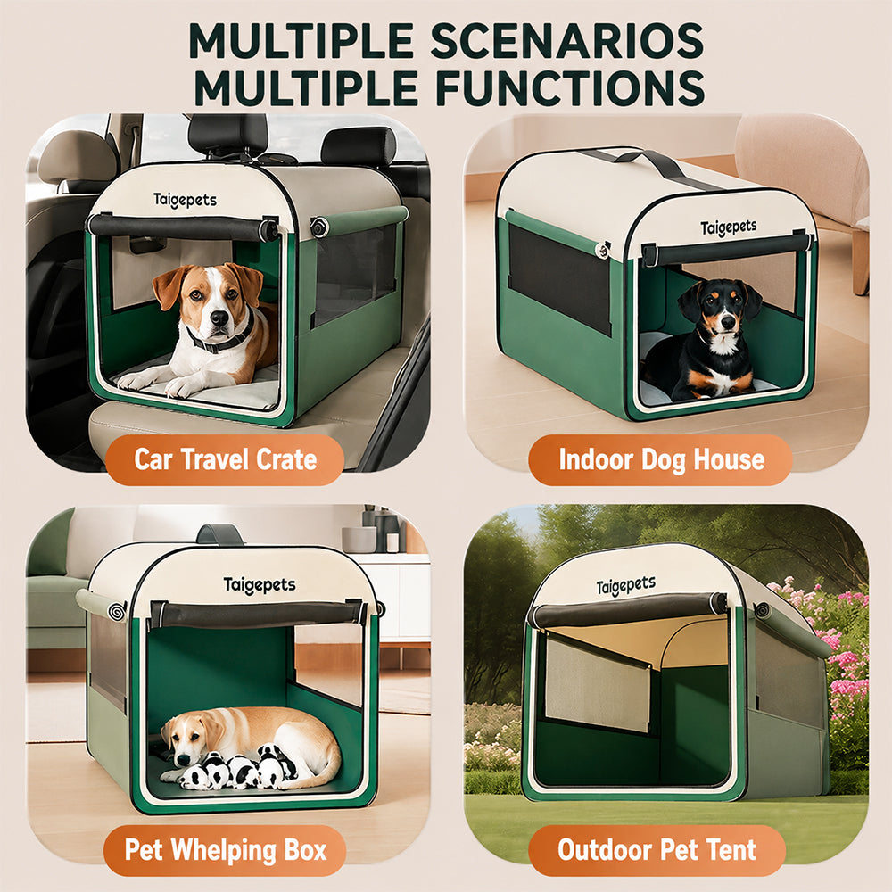 Foldable Pet Car Travel Crate | Portable Carrier for Cats & Dogs