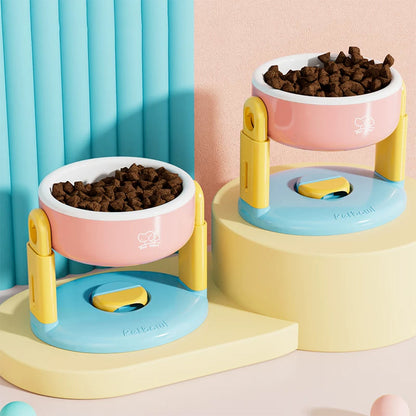 Adjustable Elevated Pet Bowl with Suction Base – 3 Height Levels