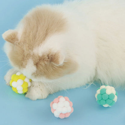 Cat Toy Balls – Interactive Self-Play Chew Toy Set (6 Pack, Random Colour)