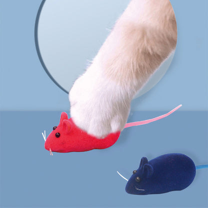 Cat Toy Mouse – Realistic Furry Squeaky Interactive Toy (1pc, Random Color)