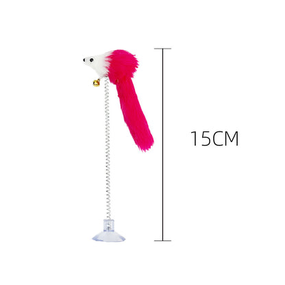 Suction Cup Spring Cat Teaser Wand Interactive Toy