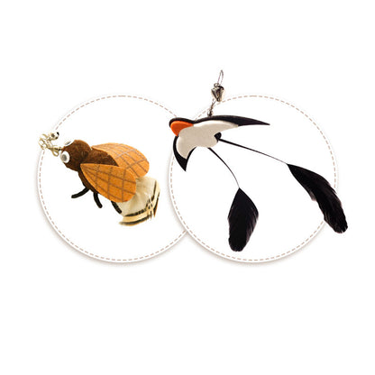 Cat Teaser Wand With Bell - Long Wire Rod & 2 Replacement Heads