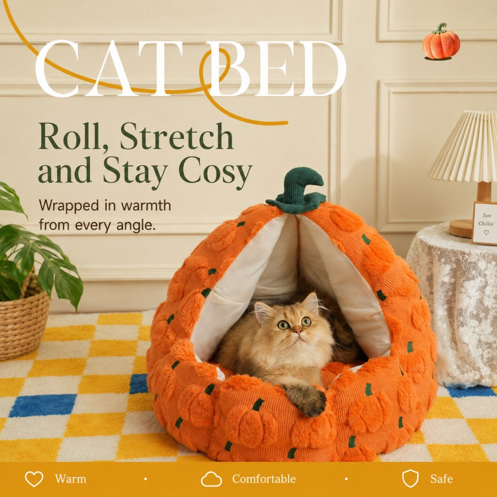 Enclosed Cat Bed Cozy Warm House