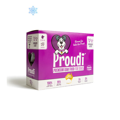 PROUDI Premium Frozen Kangaroo & Beef Raw Dog Food 2.4Kg