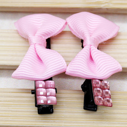 Pet Hair Clip Cute Cherry Bow Grooming Accessory Random 1pc