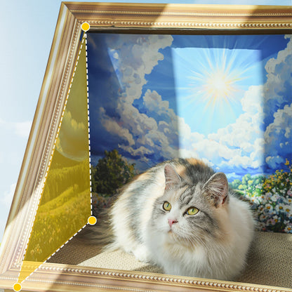 Oil Painting Cat Scratcher Bed