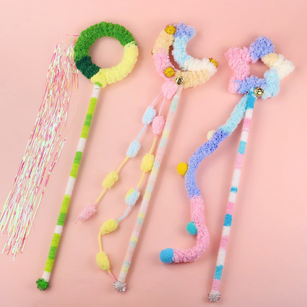 Cat Wand Toy – Interactive Feather Teaser with Replaceable Heads