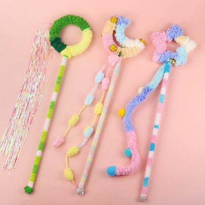 Cat Wand Toy – Interactive Feather Teaser with Replaceable Heads