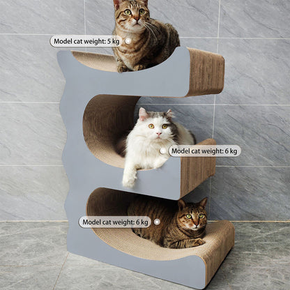 ZODIAC Grey E-shaped Cat Scratcher 43.5x45.5x35.5cm
