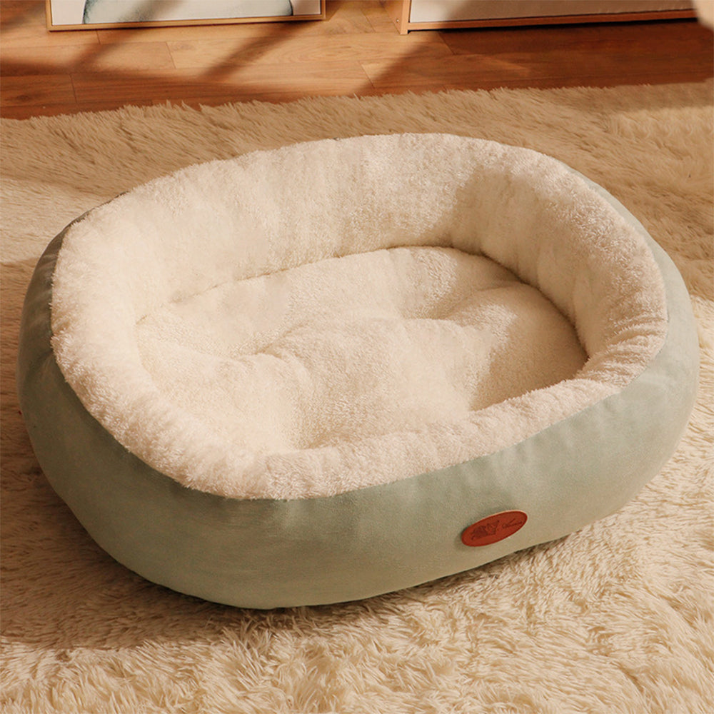 Warm Pet Bed Thick Oval Cozy Cushion