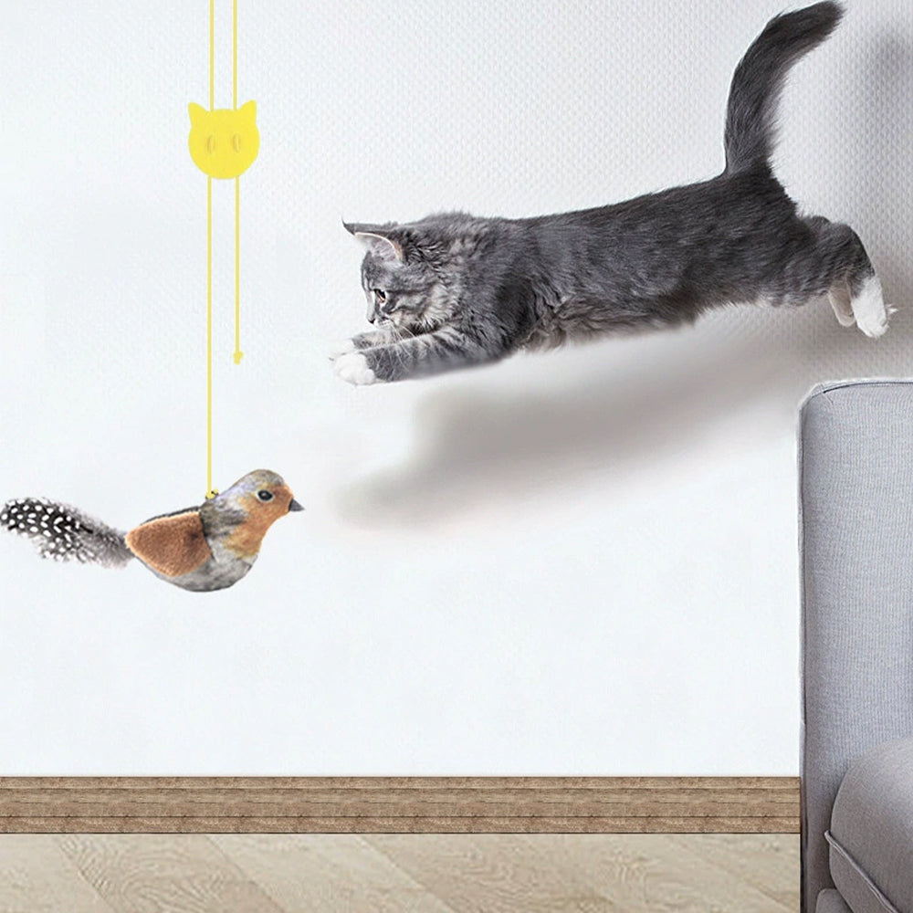 Interactive Chirping Bird Cat Toy – Catnip Sound Teaser Wand