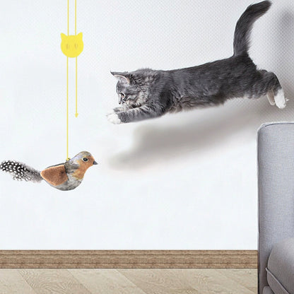 Interactive Chirping Bird Cat Toy – Catnip Sound Teaser Wand