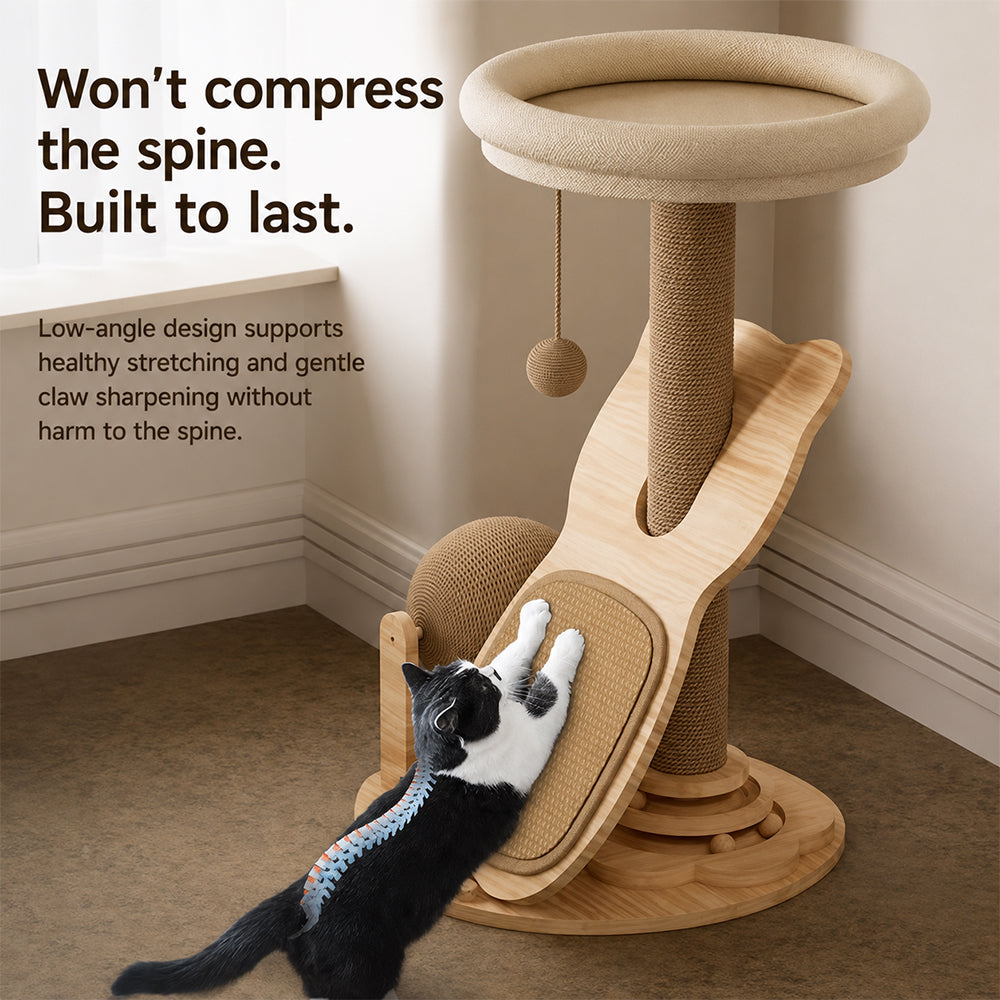 Small Cat Tree with Bed & Sisal Scratching Post