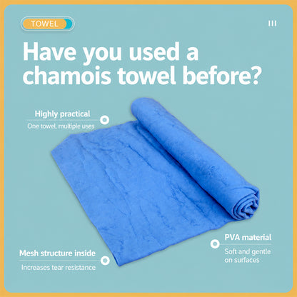 CLEAN CHARM Quick-Drying Chamois Cloth Pet Soft Towel