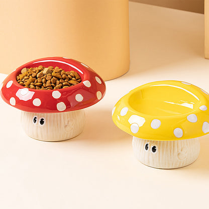 Elevated Ceramic Pet Bowl Anti Tip Neck Support