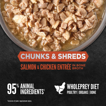 ORIJEN Chunks & Shreds - Salmon & Chicken Entrée Adult Wet Cat Food