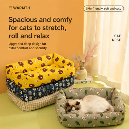 Pet Bed Bolster Square Removable Washable
