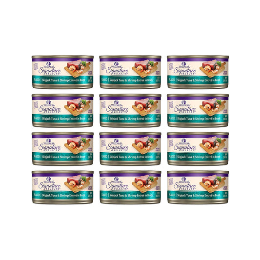 WELLNESS Core Signature Selects Flaked Skipjack Tuna & Shrimp Wet Cat Food 79g x 12
