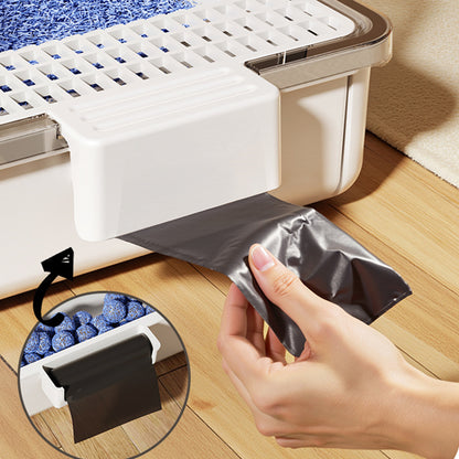 Large Cat Litter Box with Waste Drawer – Anti-Tracking Open Litter Tray