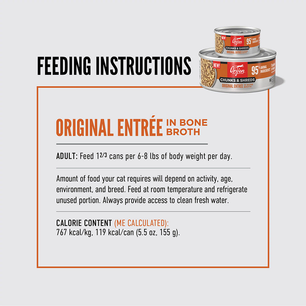 ORIJEN Chunks & Shreds - Original Entrée Adult Wet Cat Food