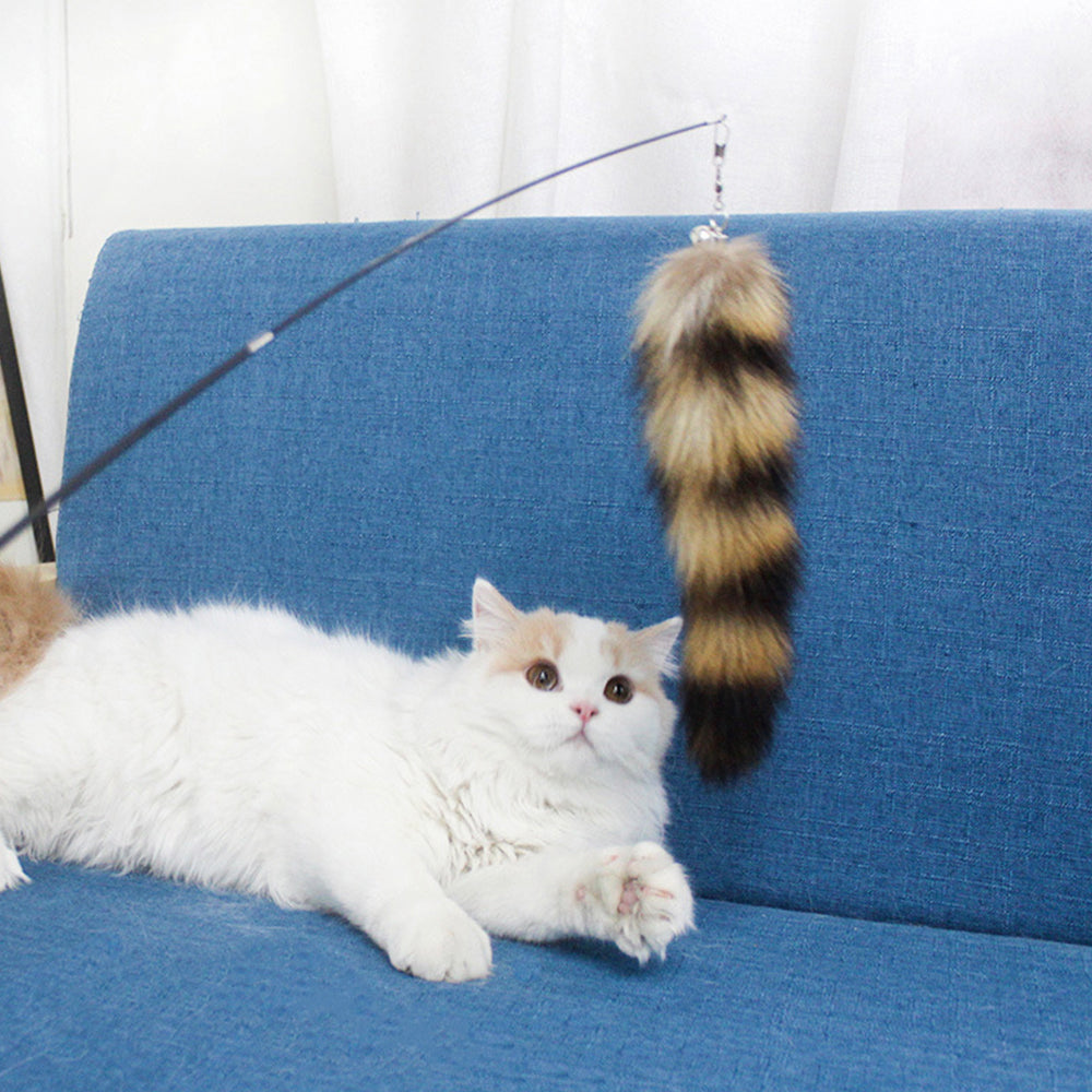 Cat Wand Toy Extendable Feather Teaser with Refill Head | PETSO