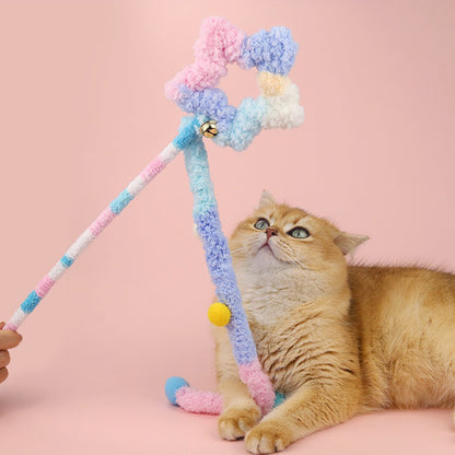 Cat Wand Toy – Interactive Feather Teaser with Replaceable Heads