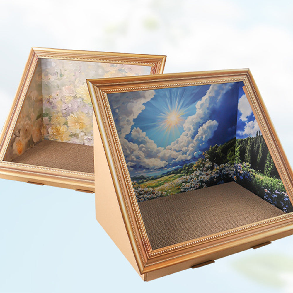 Oil Painting Cat Scratcher Bed