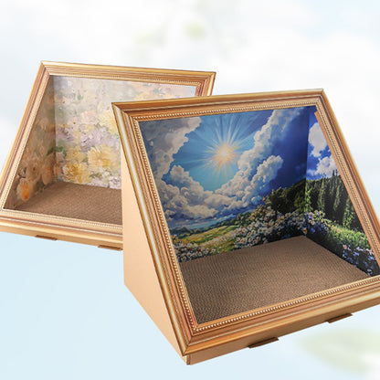 Oil Painting Cat Scratcher Bed