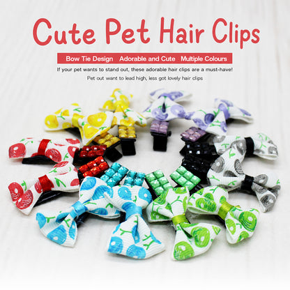 Pet Hair Clip Cute Cherry Bow Grooming Accessory Random 1pc