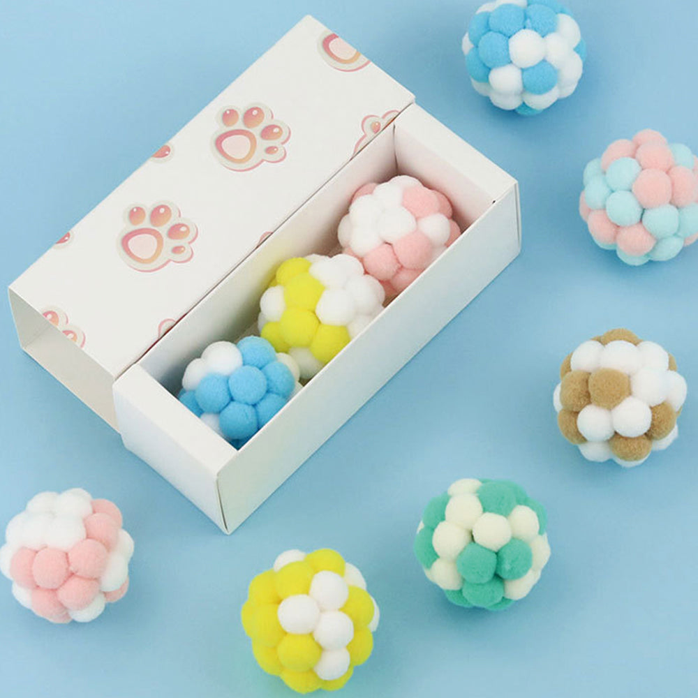 Cat Toy Balls – Interactive Self-Play Chew Toy Set (6 Pack, Random Colour)