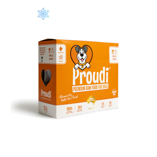 PROUDI Premium Frozen Turkey & Chicken Raw Dog Food 2.4Kg