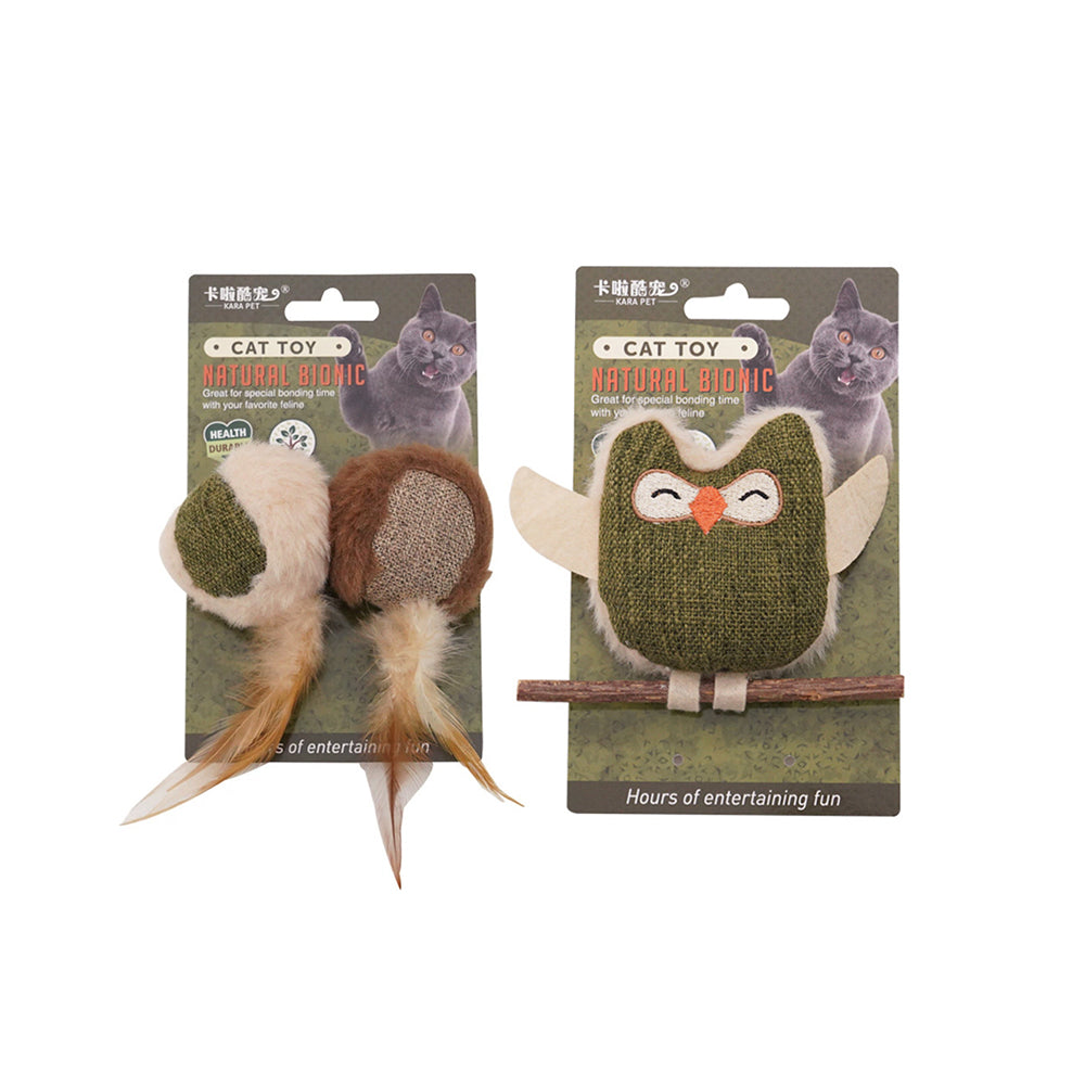 Catnip & Silvervine Chew Toy – Interactive Feather Dental Stick