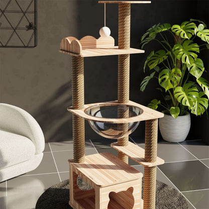 Playland Multi-Level Cat Tree with Space Pod & Sisal Scratching Posts
