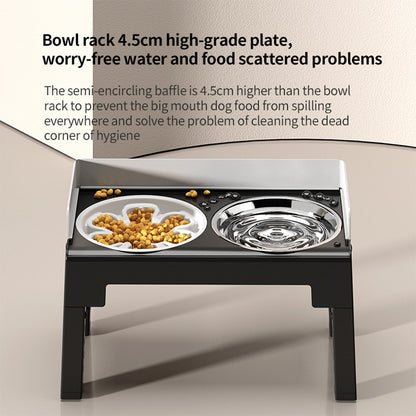 PAKEWAY Lifting Bowl With Five Height Adjustable(Two Steel Bowls)