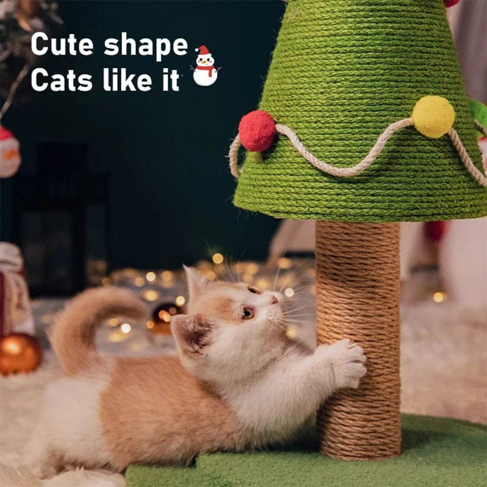 Christmas Cat Tree with Bed & Sisal Scratching Post