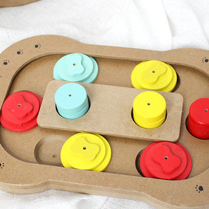 Interactive Treat Enrichment Wooden Dog Puzzle Toy