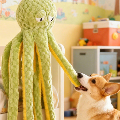 Long Dog Tug Toy Octopus Squeaky Interactive