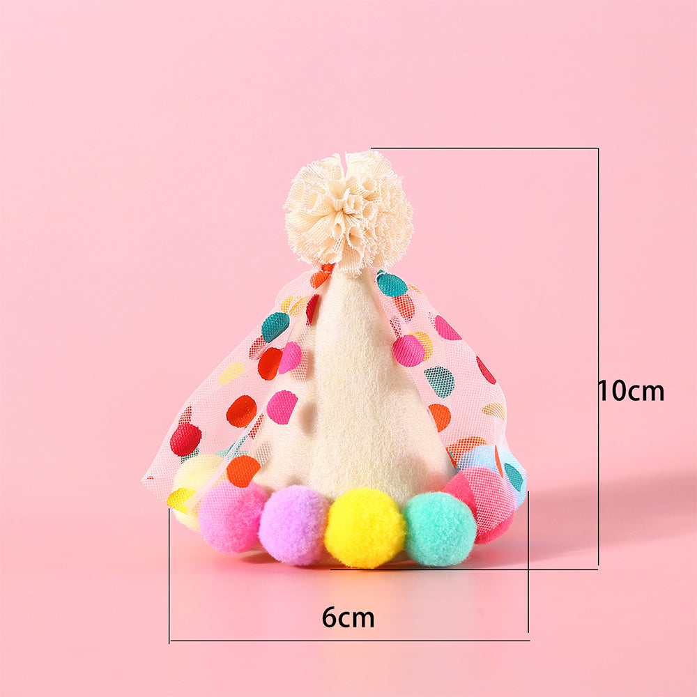 Colorful Polka Dot Pet Birthday Hat