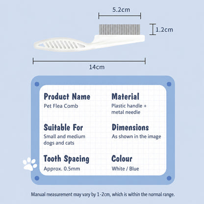 Pet Flea Comb – Fine Tooth Grooming Comb for Cats & Dogs
