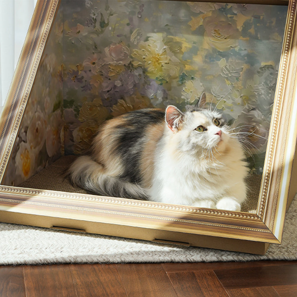 Oil Painting Cat Scratcher Bed