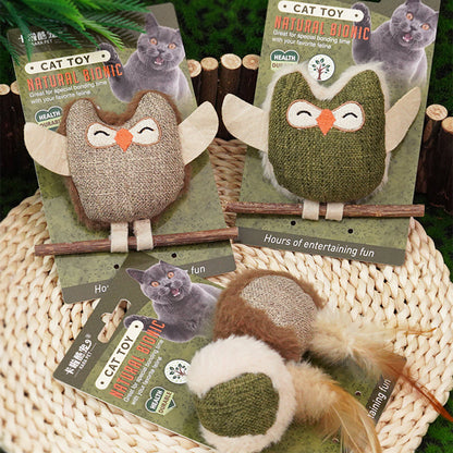 Catnip & Silvervine Chew Toy – Interactive Feather Dental Stick