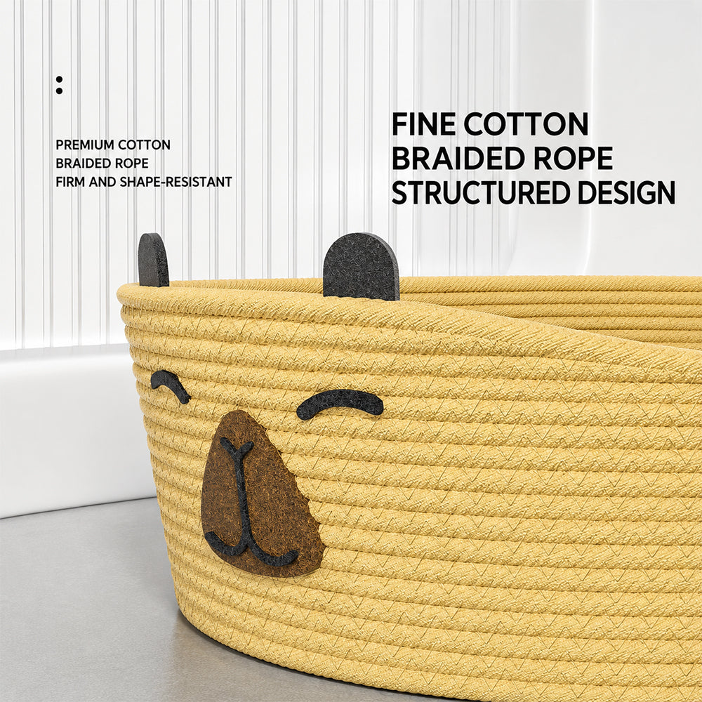 Wicker Cat Bed | Breathable All-Season with Cushion — Capybara Design