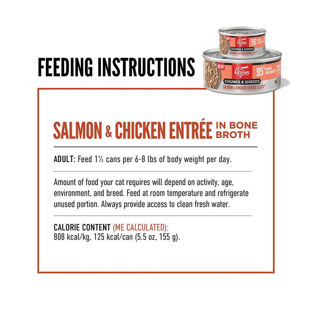 ORIJEN Chunks & Shreds - Salmon & Chicken Entrée Adult Wet Cat Food