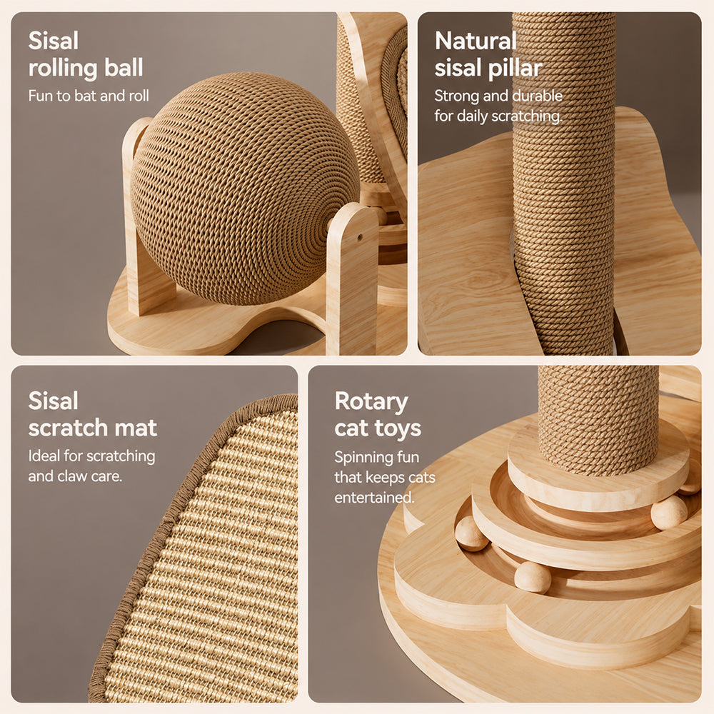Small Cat Tree with Bed & Sisal Scratching Post