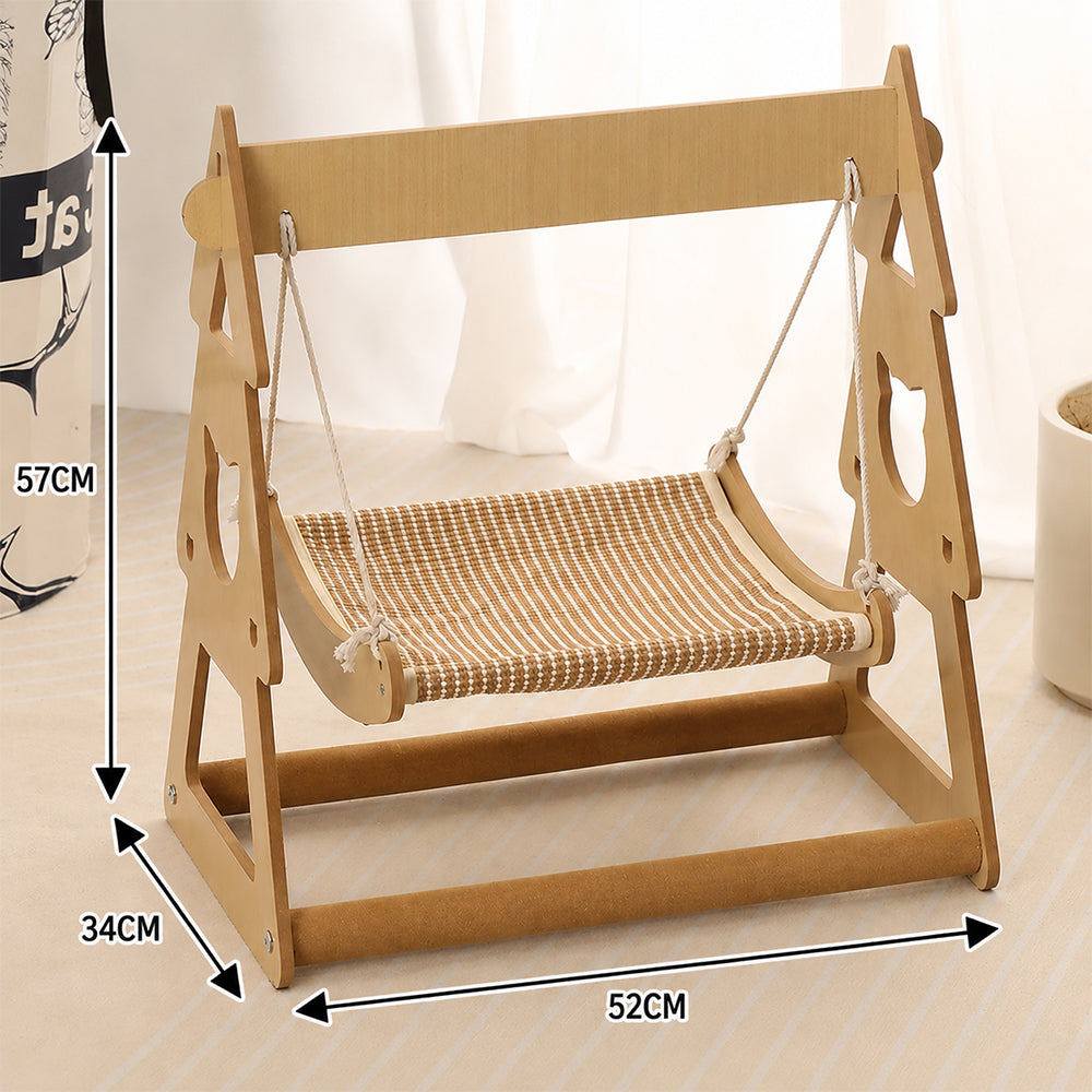 Pet Hammock Swing Bed Wooden Double Layer