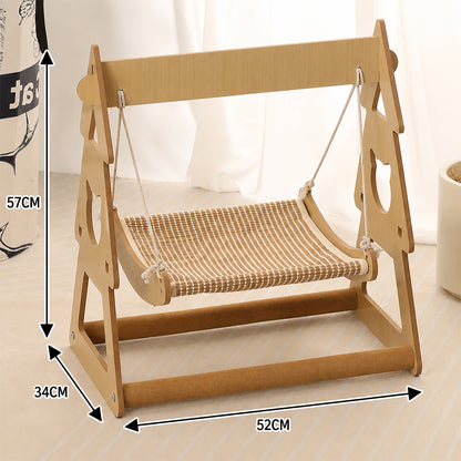 Pet Hammock Swing Bed Wooden Double Layer