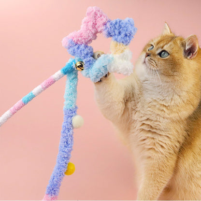 Cat Wand Toy – Interactive Feather Teaser with Replaceable Heads