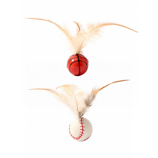 Interactive Feather Bounce Ball – Self-Play Cat Toy